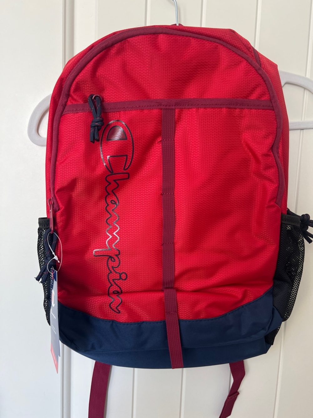 Champion Red and Navy Logo Backpack